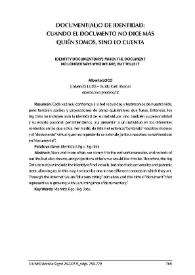 Portada:Document(al) o de identidad: cuando el documento no dice más quién somos, sino lo cuenta / Alberto Loco