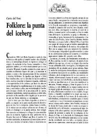 Portada:Carta del Perú: \"Folklore, la punta del iceberg\" / Ana María Gazzolo