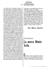 Portada:Carta de Venezuela: \"La nueva Monte Ávila\" / Julio E. Miranda