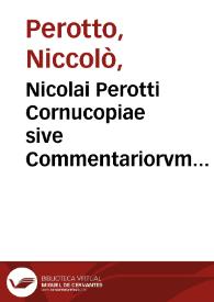 Portada:Nicolai Perotti Cornucopiae sive Commentariorvm lingvae latinae