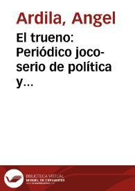 Portada:El trueno: Periódico joco-serio de política y variedades