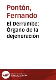 Portada:El Derrumbe: Órgano de la dejeneración