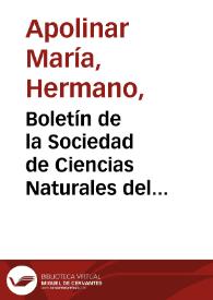 Portada:Boletín de la Sociedad de Ciencias Naturales del Instituto de la Salle