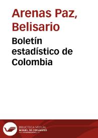 Portada:Boletín estadístico de Colombia