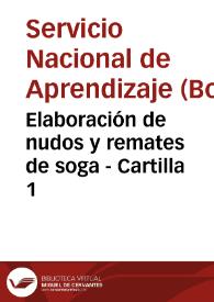 Portada:Elaboración de nudos y remates de soga - Cartilla 1