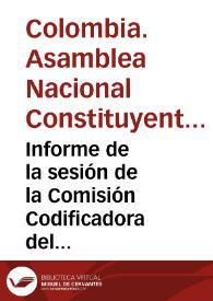 Portada:Informe de la sesión de la Comisión Codificadora del día 13 de junio de 1991