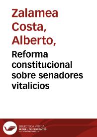 Portada:Reforma constitucional sobre senadores vitalicios