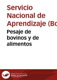 Portada:Pesaje de bovinos y de alimentos