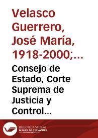 Portada:Consejo de Estado, Corte Suprema de Justicia y Control Jurisdiccional de Constitucionalidad