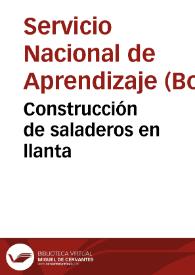 Portada:Construcción de saladeros en llanta