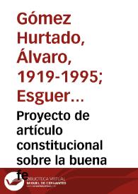 Portada:Proyecto de artículo constitucional sobre la buena fe