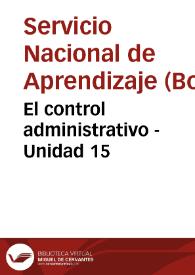 Portada:El control administrativo - Unidad 15