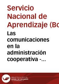 Portada:Las comunicaciones en la administración cooperativa - Unidad 29