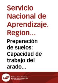 Portada:Preparación de suelos: Capacidad de trabajo del arado de disco