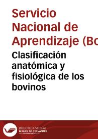 Portada:Clasificación anatómica y fisiológica de los bovinos