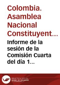 Portada:Informe de la sesión de la Comisión Cuarta del día 1 de abril de 1991