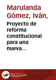 Portada:Proyecto de reforma constitucional para una nueva Colombia