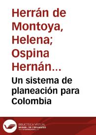 Portada:Un sistema de planeación para Colombia 