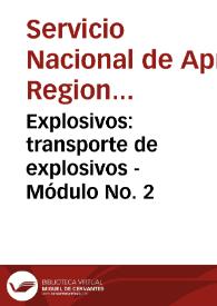 Portada:Explosivos: transporte de explosivos - Módulo No. 2