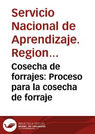 Portada:Cosecha de forrajes: Proceso para la cosecha de forraje