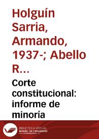 Portada:Corte constitucional: informe de minoría