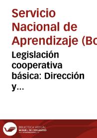 Portada:Legislación cooperativa básica: Dirección y administración - Cartilla No. 23