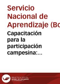 Portada:Capacitación para la participación campesina: Inventario socio - económico de la vereda No. 5