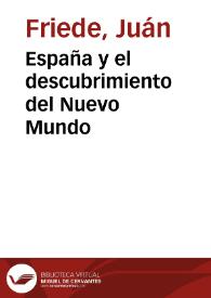 Portada:España y el descubrimiento del Nuevo Mundo