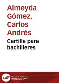 Portada:Cartilla para bachilleres