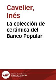 Portada:La colección de cerámica del Banco Popular