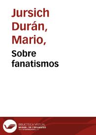 Portada:Sobre fanatismos