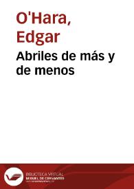 Portada:Abriles de más y de menos