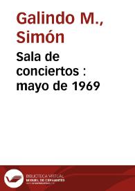 Portada:Sala de conciertos : mayo de 1969