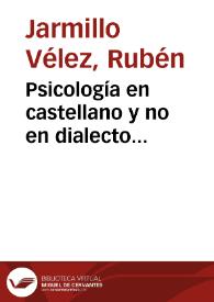 Portada:Psicología en castellano y no en dialecto estructuralista