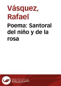 Portada:Poema: Santoral del niño y de la rosa