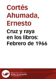 Portada:Cruz y raya en los libros: Febrero de 1966