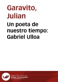 Portada:Un poeta de nuestro tiempo: Gabriel Ulloa