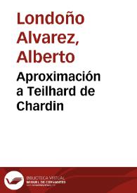 Portada:Aproximación a Teilhard de Chardin