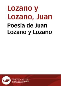 Portada:Poesía de Juan Lozano y Lozano