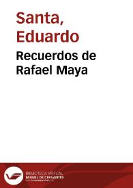 Portada:Recuerdos de Rafael Maya