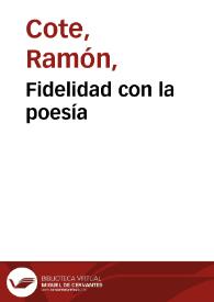 Portada:Fidelidad con la poesía