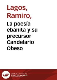 Portada:La poesía ebanita y su precursor Candelario Obeso