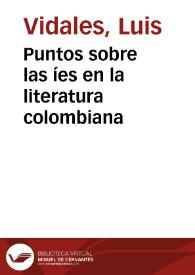 Portada:Puntos sobre las íes en la literatura colombiana