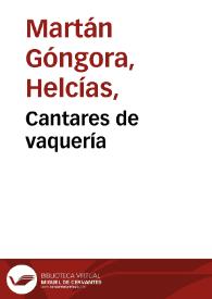 Portada:Cantares de vaquería