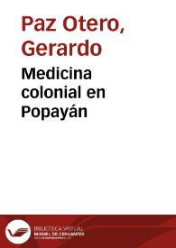 Portada:Medicina colonial en Popayán