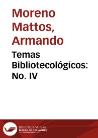 Portada:Temas Bibliotecológicos: No. IV