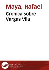 Portada:Crónica sobre Vargas Vila