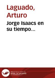 Portada:Jorge Isaacs en su tiempo...