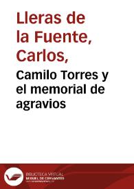 Portada:Camilo Torres y el memorial de agravios