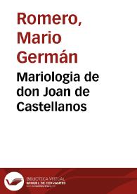 Portada:Mariologia de don Joan de Castellanos